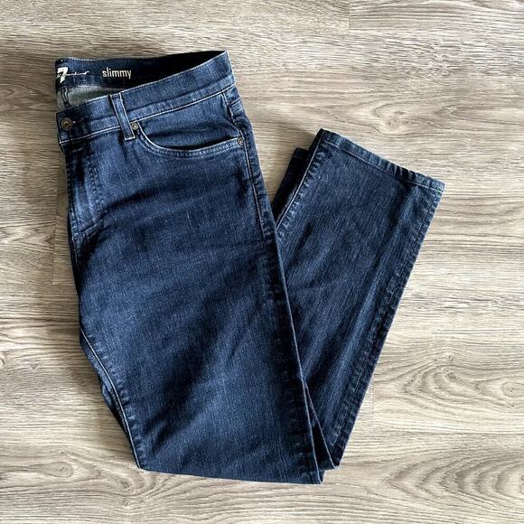 Men’s 7 For All Mankind Slimmy Jeans Dark Wash Size 38x31 - Picture 6 of 10